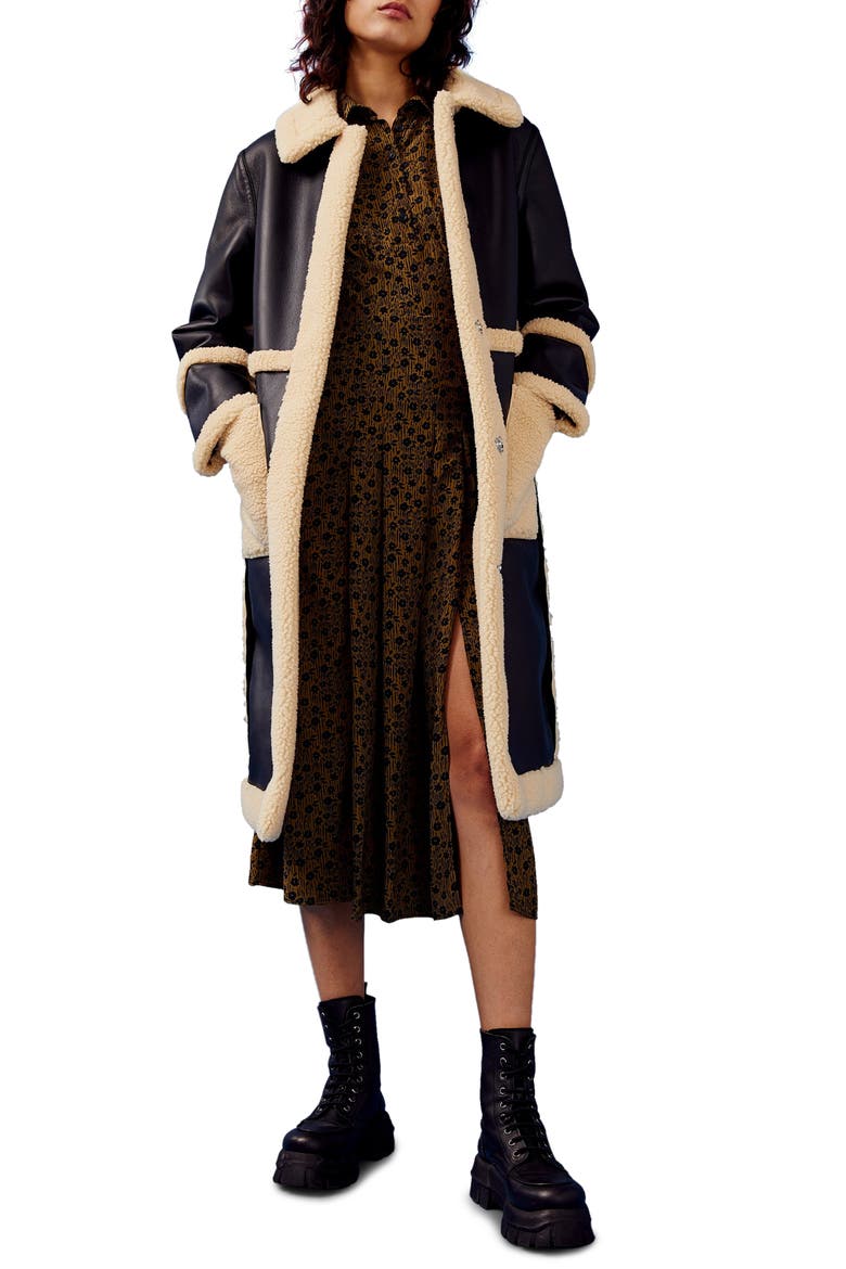 Floral Slit Front Long Sleeve Shirtdress, Main, color, OLIVE MULTI