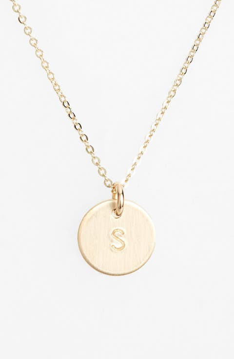 14k-Gold Fill Initial Mini Circle Necklace