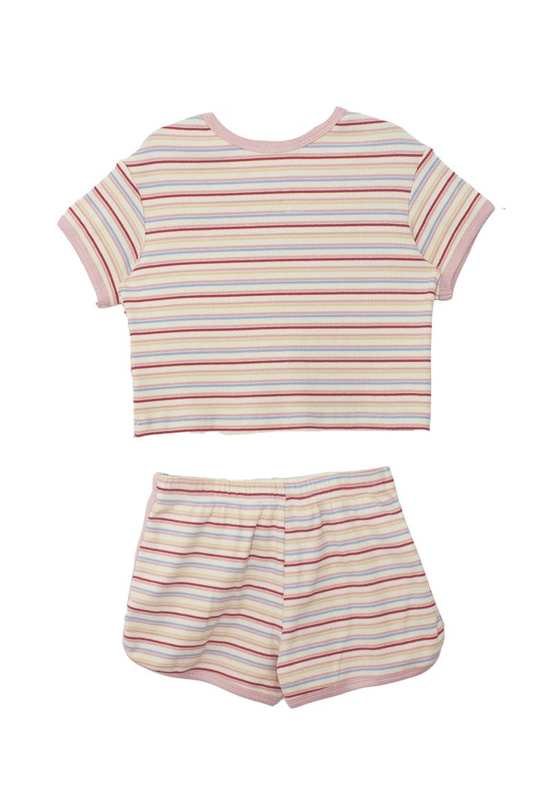 Sunset Sherbet Short Sleeve Two Piece Set, Alternate, color, Pink