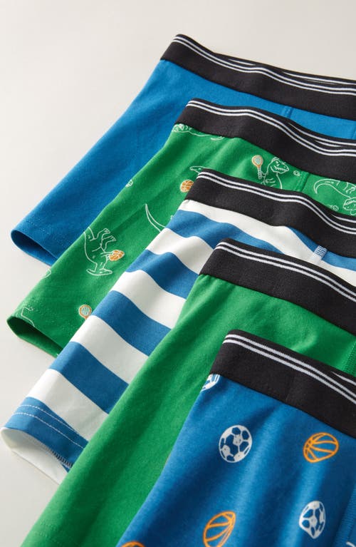 Nordstrom Kids' Assorted 5-pack Boxer Briefs In Green