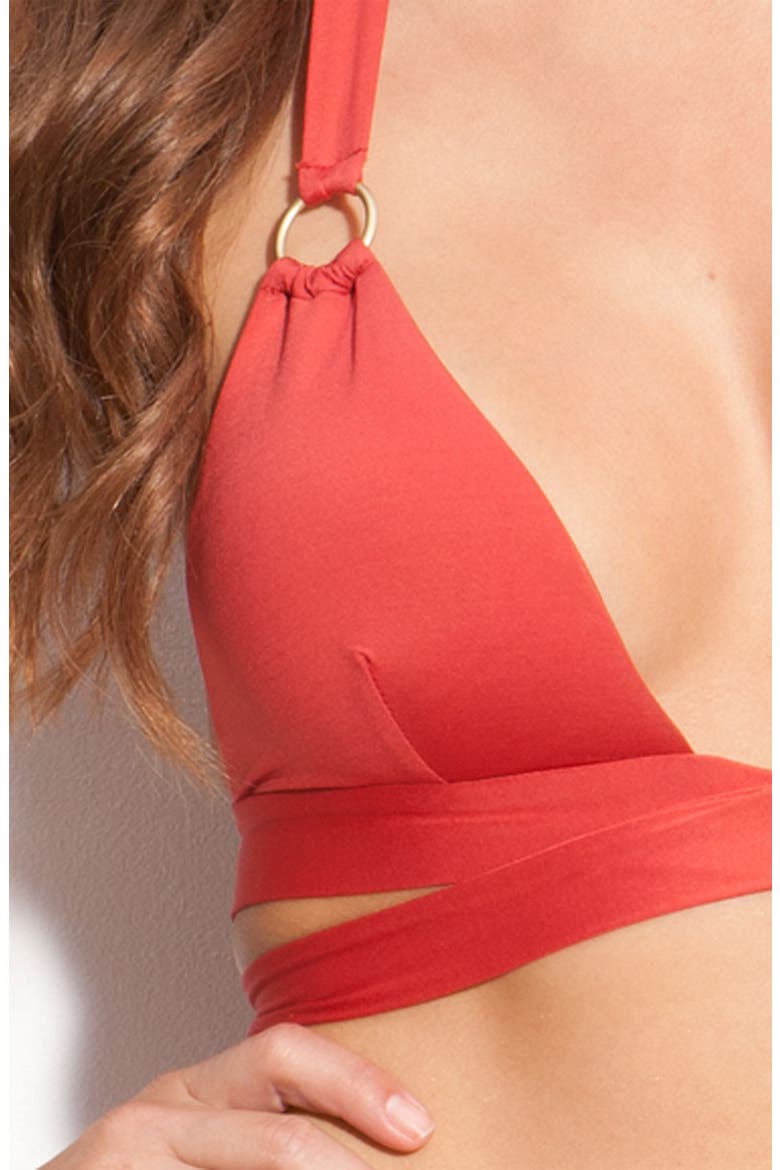 'Siren' Wrap Bikini Top, Alternate, color, CAYENNE