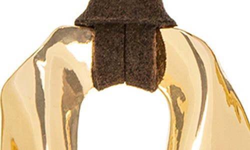 Marlyn Schiff Circle Charm Suede Pendant Necklace In Gold