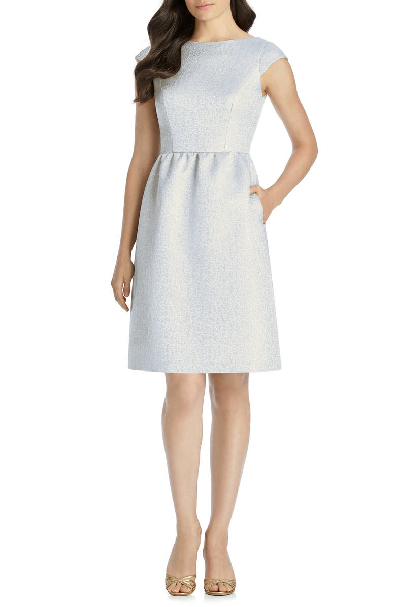 Dessy Collection Bateau Neck Cocktail Dress, Alternate, color, 