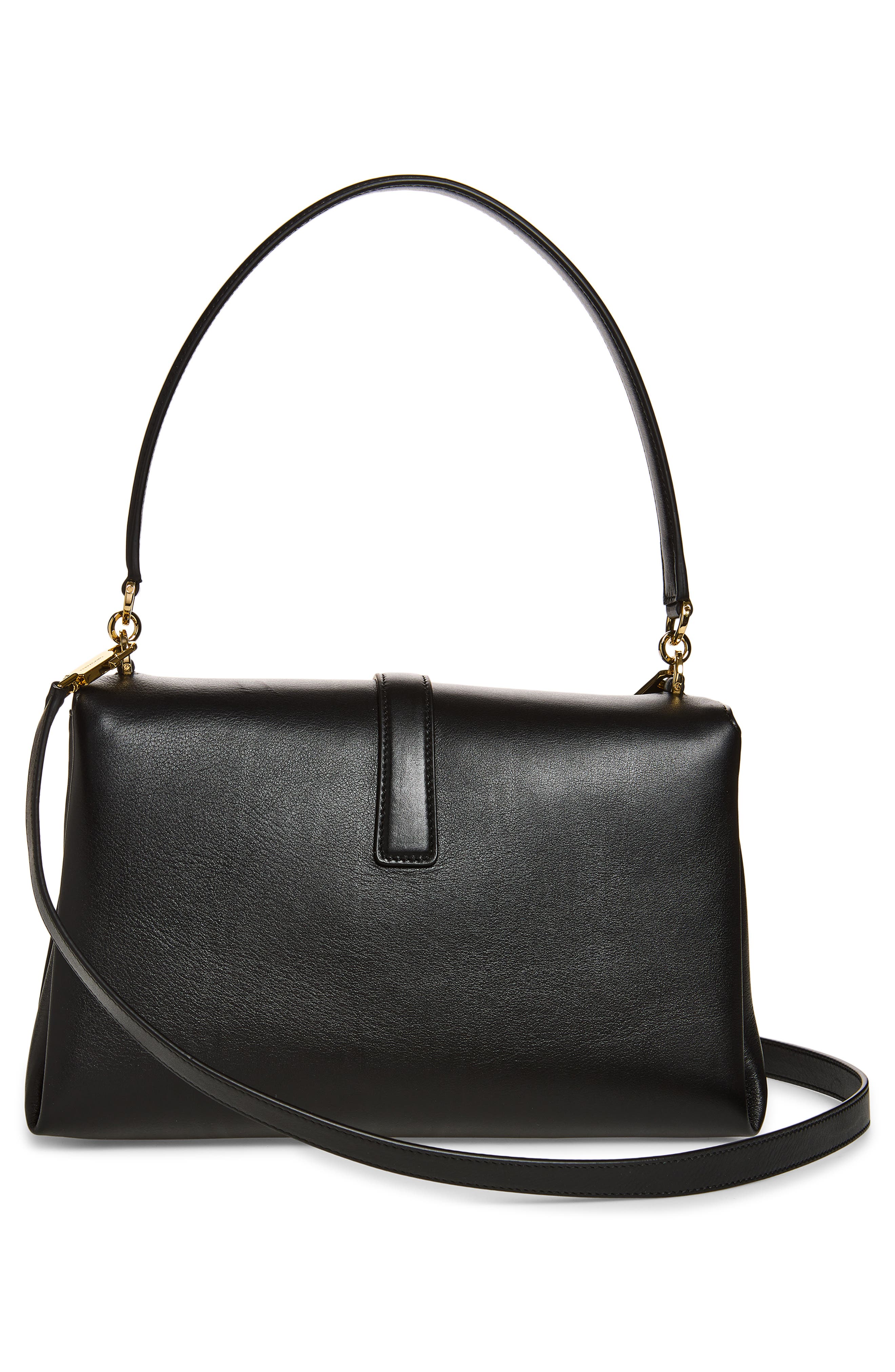 FERRAGAMO Medium Leather Top Handle Bag, Alternate, color, Nero