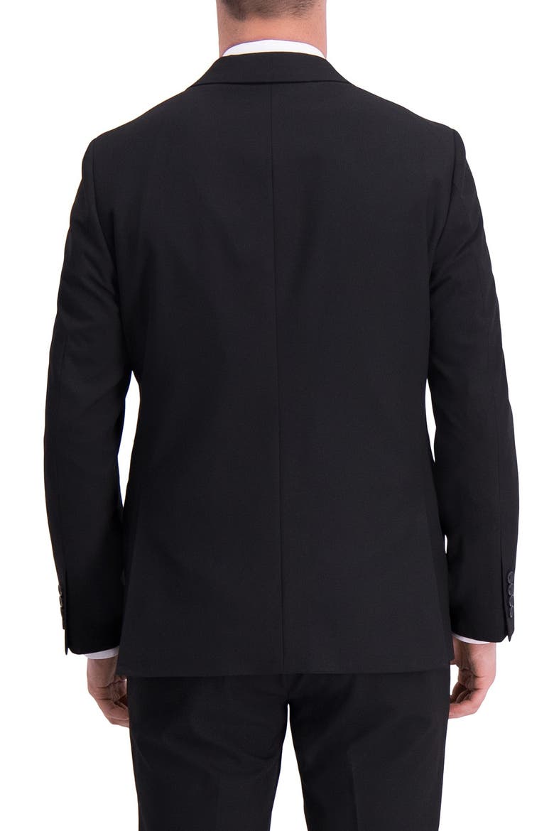 Sharkskin Two Button Notch Lapel Stretch Slim Fit Suit Separates Jacket, Alternate, color, BLACK