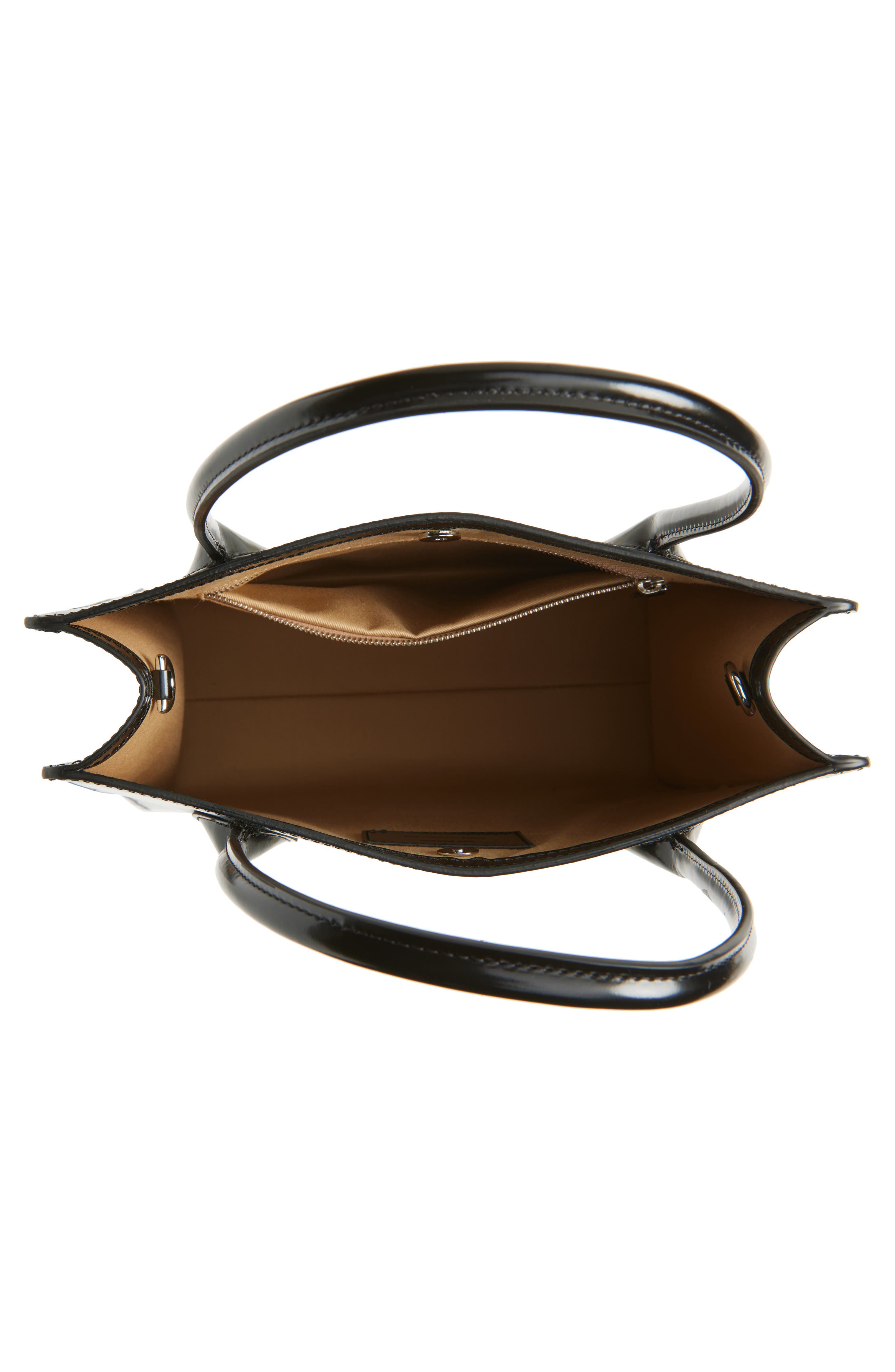 Lié Studio The Jane Leather Top Handle Bag, Alternate, color, Black Patent Leather