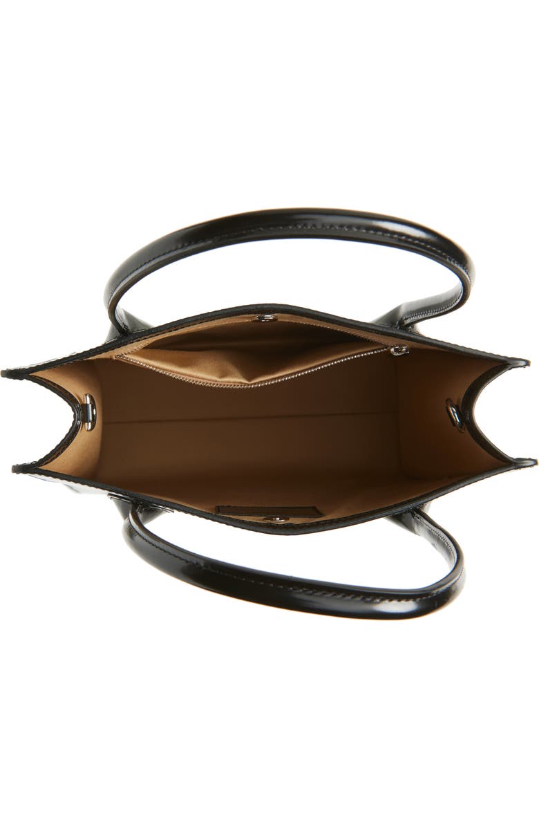 Lié Studio The Jane Leather Top Handle Bag, Alternate, color, Black Patent Leather