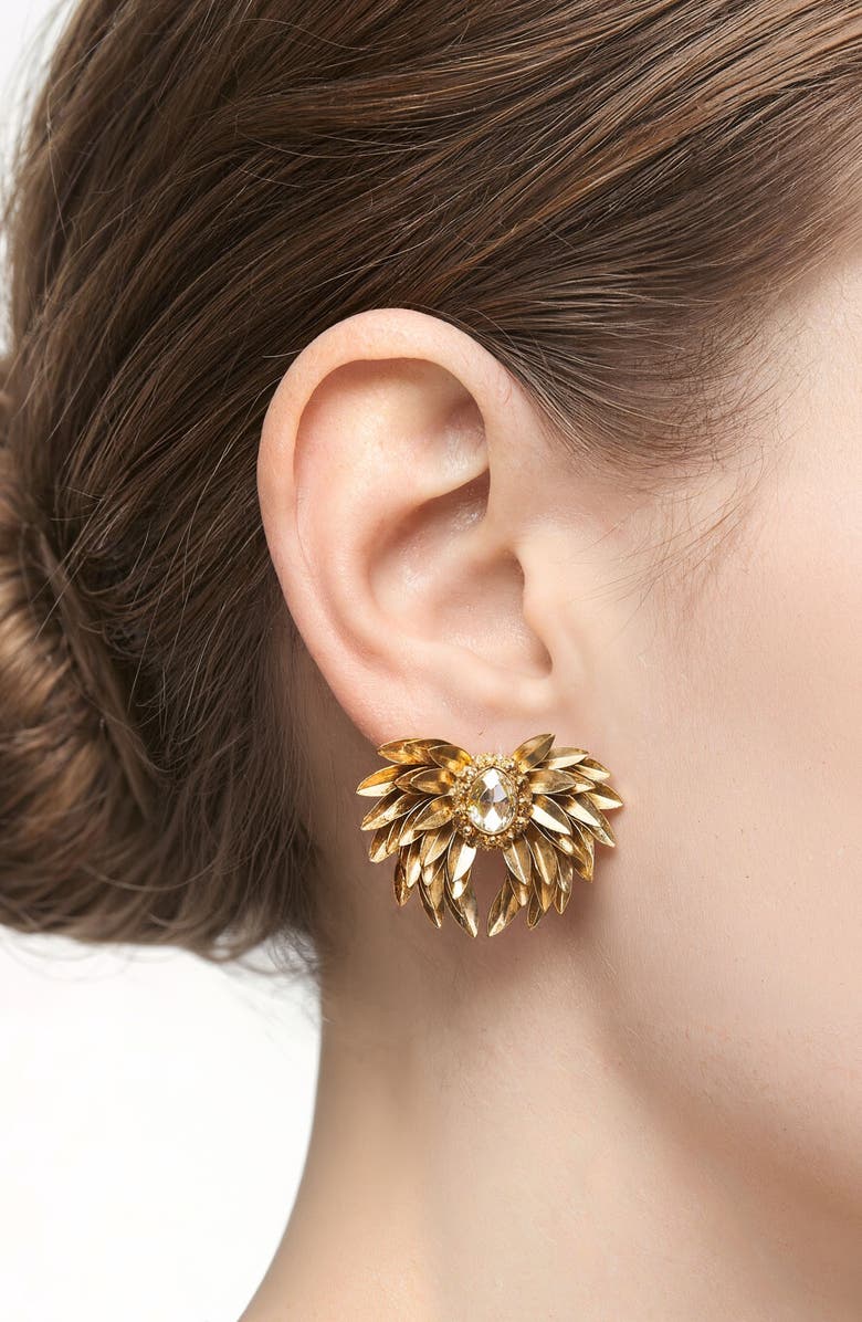 Deepa Gurnani Ottie Earrings, Alternate, color, Gold