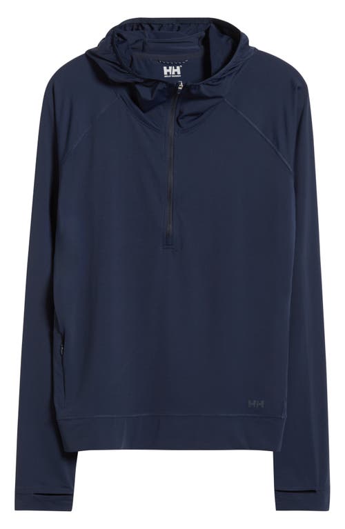 Helly Hansen Shine Solen Sun Half-zip Hoodie In Navy