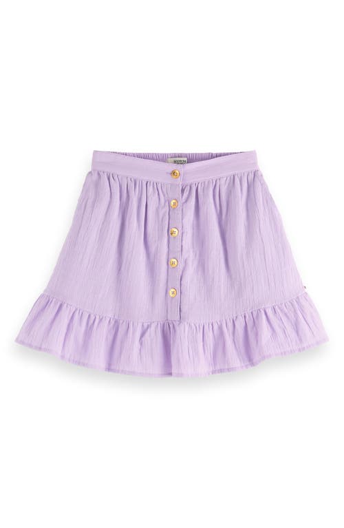 Scotch & Soda Kids' Textured Cotton Skirt In Bright Lavender