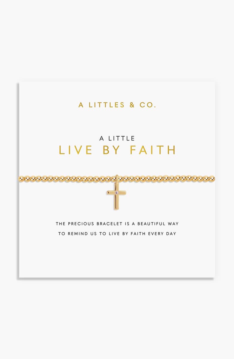 A Littles & Co A Little 'Live By Faith' Bracelet in Gold-Tone Plating, Alternate, color, Metallic Gold