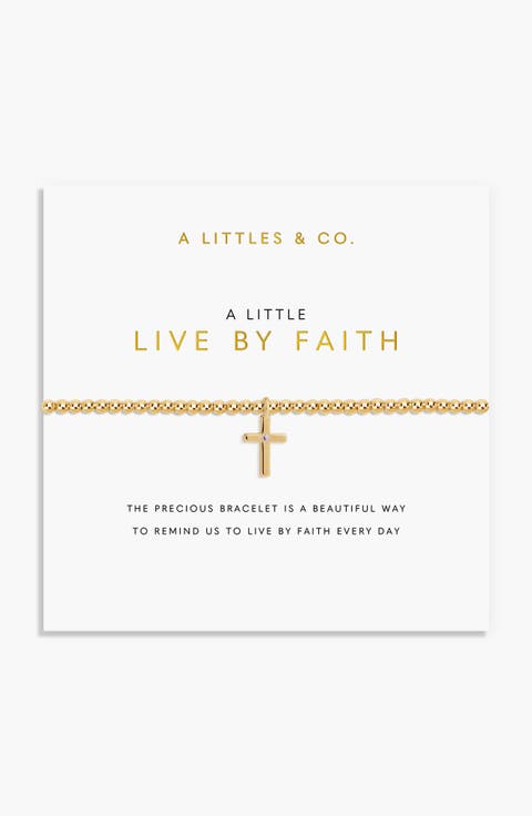A Little 'Live By Faith' Bracelet in Gold-Tone Plating