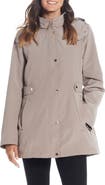 Gallery Water Resistant Zip Front Rain Jacket