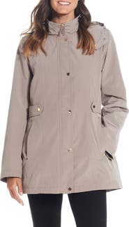 Gallery Water Resistant Zip Front Rain Jacket