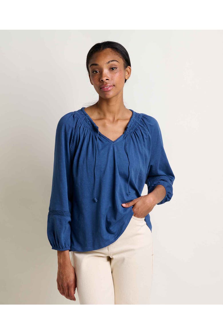 Women's Primo Long Sleeve Peasant Top, Main, color, Deep Sea