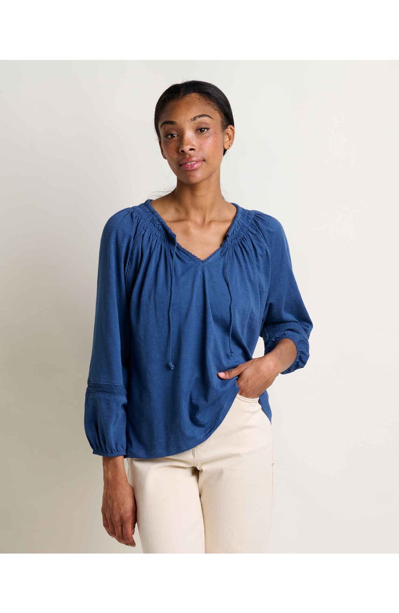 Toad & Co Women's Primo Long Sleeve Peasant Top, Main, color, Deep Sea