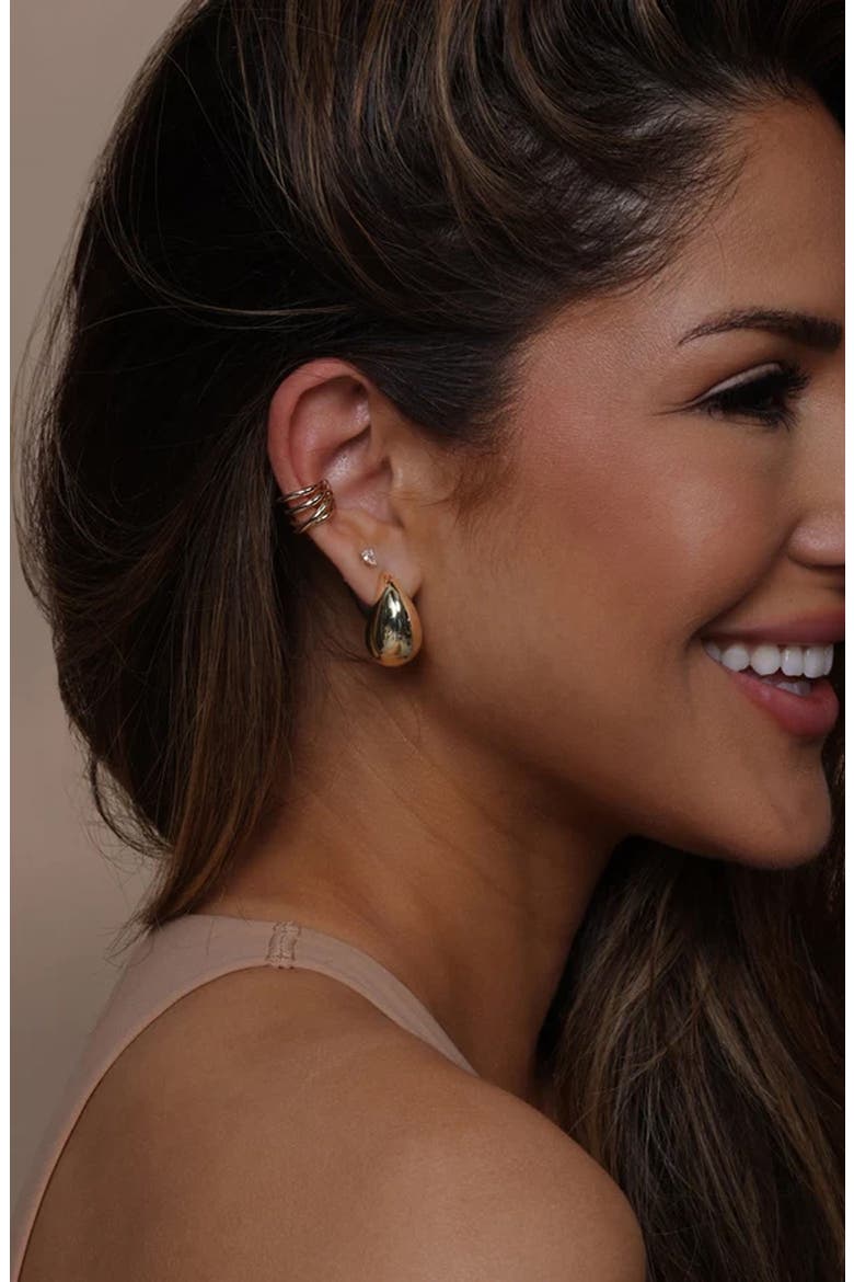 She's So Smooth Teardrop Earrings, Alternate, color, GOLD