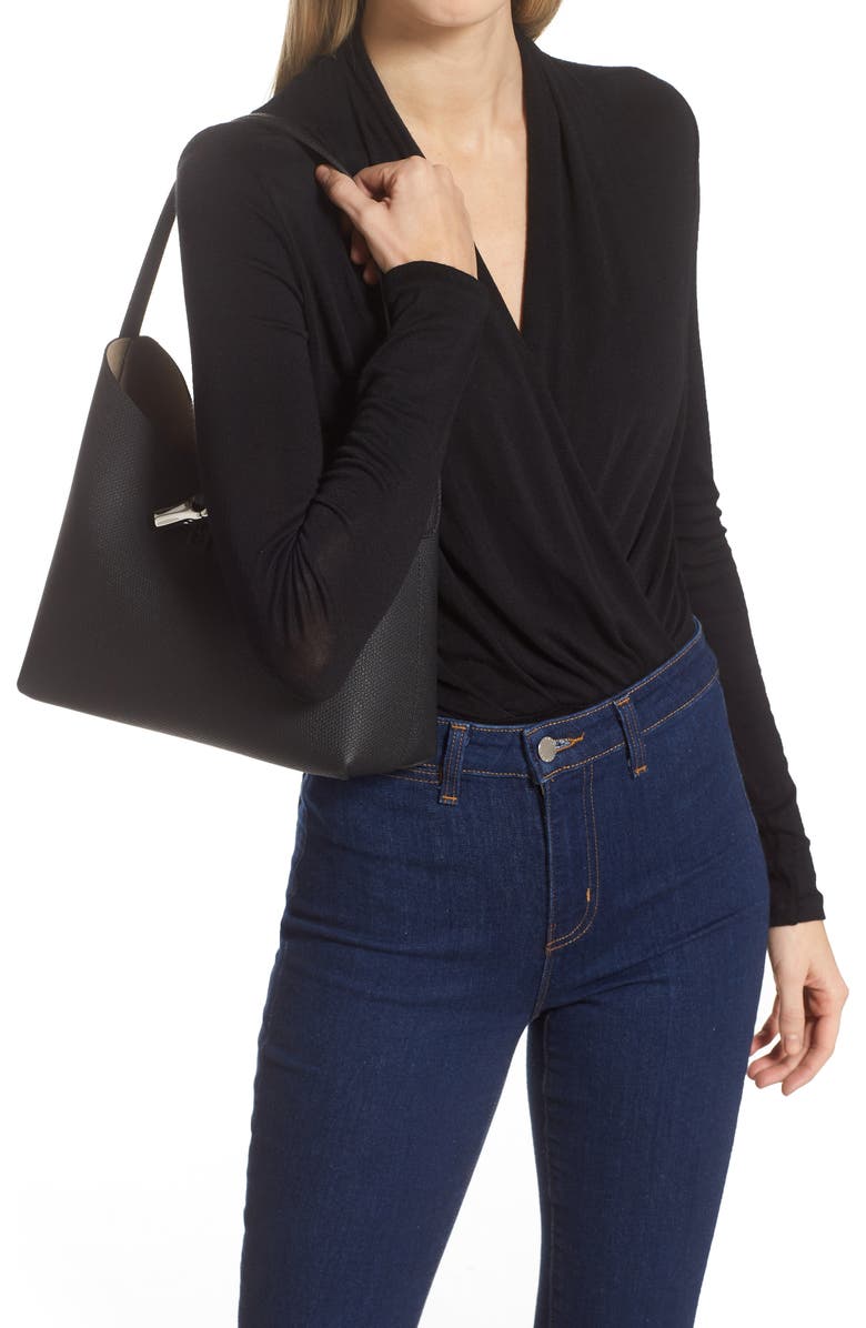 Longchamp Roseau Essential Leather Hobo, Alternate, color,