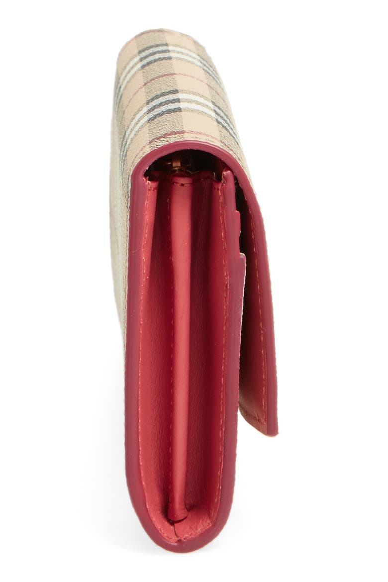 Halton Haymarket Check Continental Wallet, Alternate, color, PLUM PINK