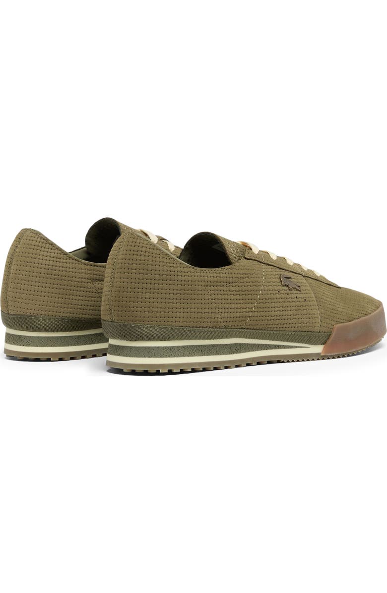 Lacoste Aura Embossed Leather Low Top Sneaker, Alternate, color, Khaki/ Gum