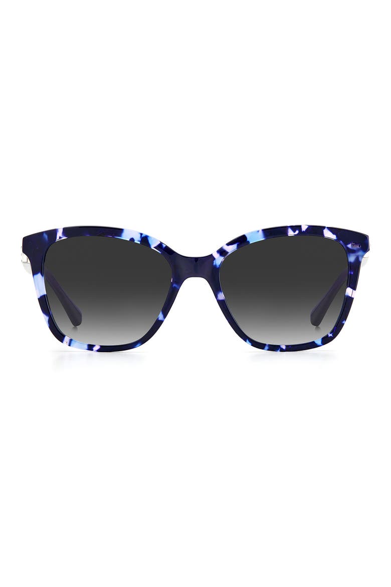 reenas 53mm gradient polarized cat eye sunglasses, Main, color, BLUE HAVANA / GREY SHADED