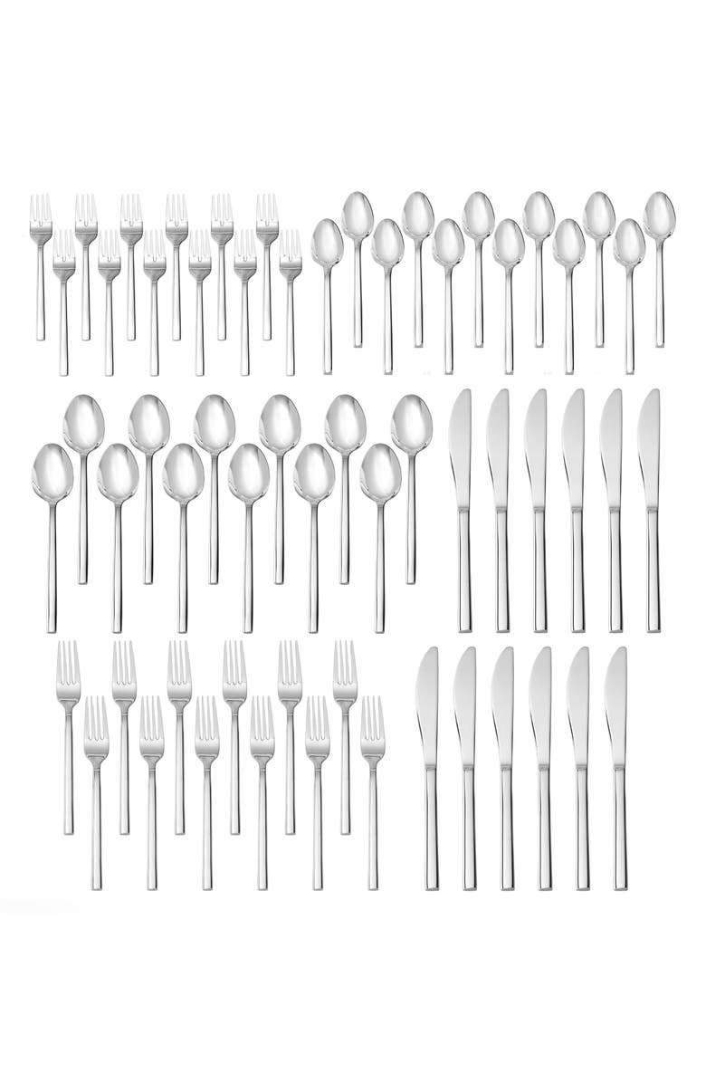 Fortessa Arezzo Brushed 60-Piece Flatware Set, Main, color,