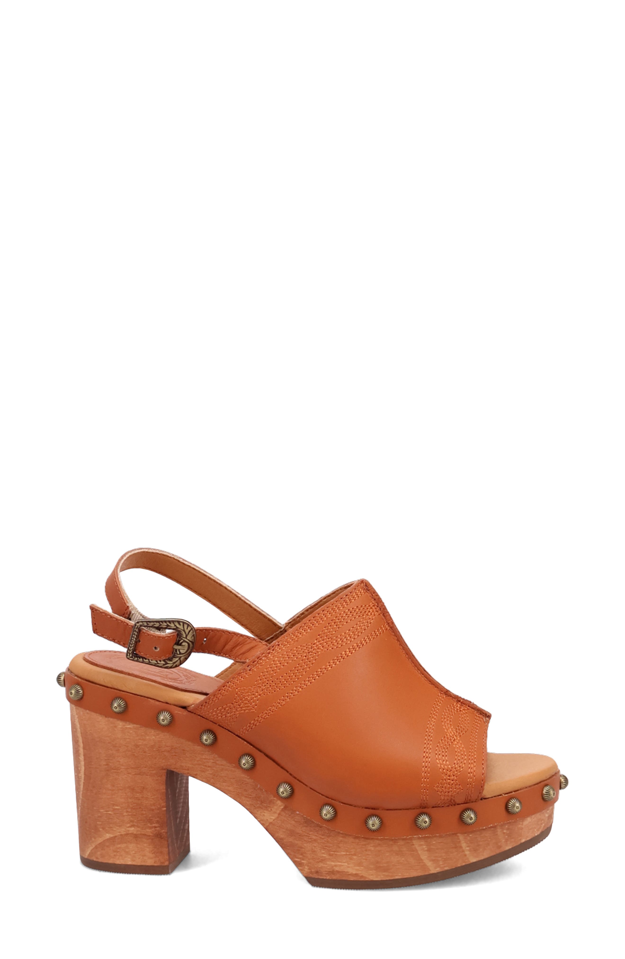 Dingo Clover Slingback Platform Sandal, Alternate, color, Russet