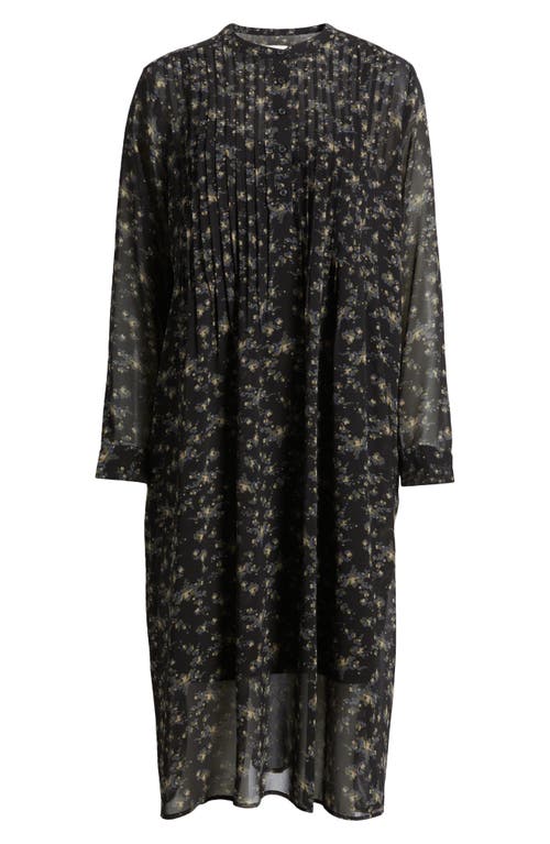 TREASURE & BOND TREASURE & BOND FLORAL PRINT LONG SLEEVE MIDI DRESS