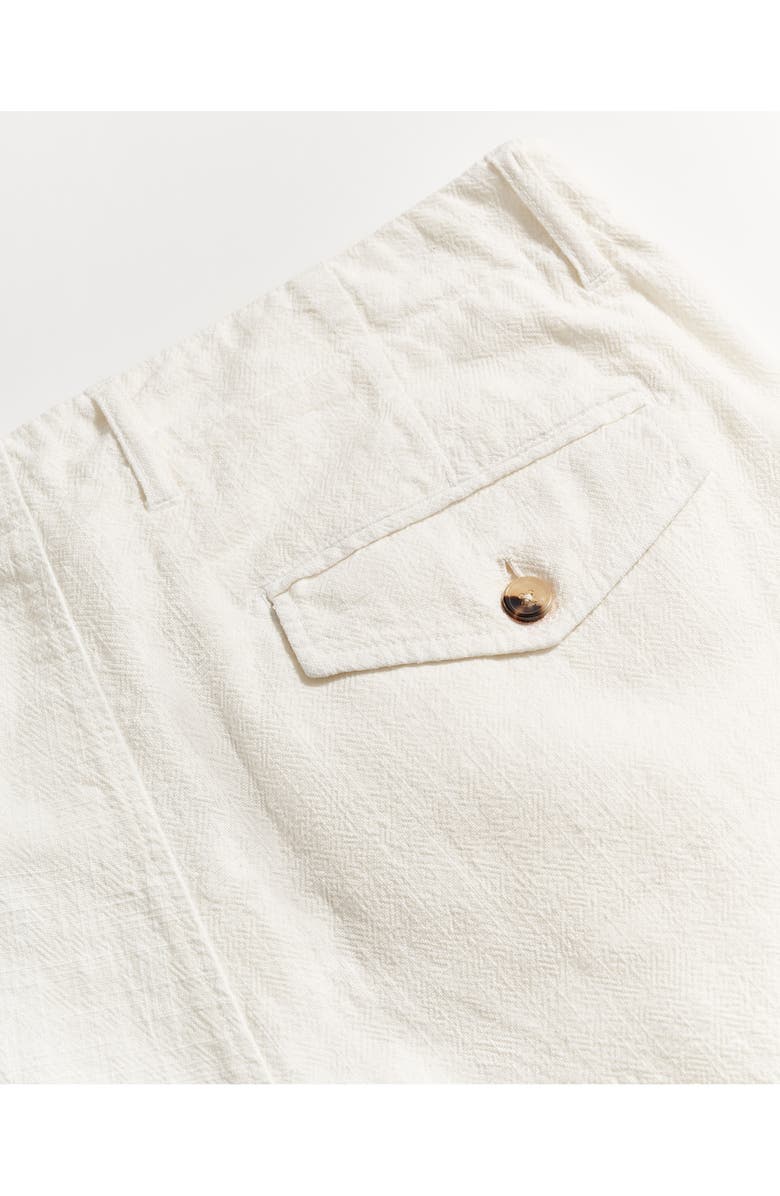 Billy Reid Flat Front Textured Cotton Shorts, Alternate, color, Tinted White