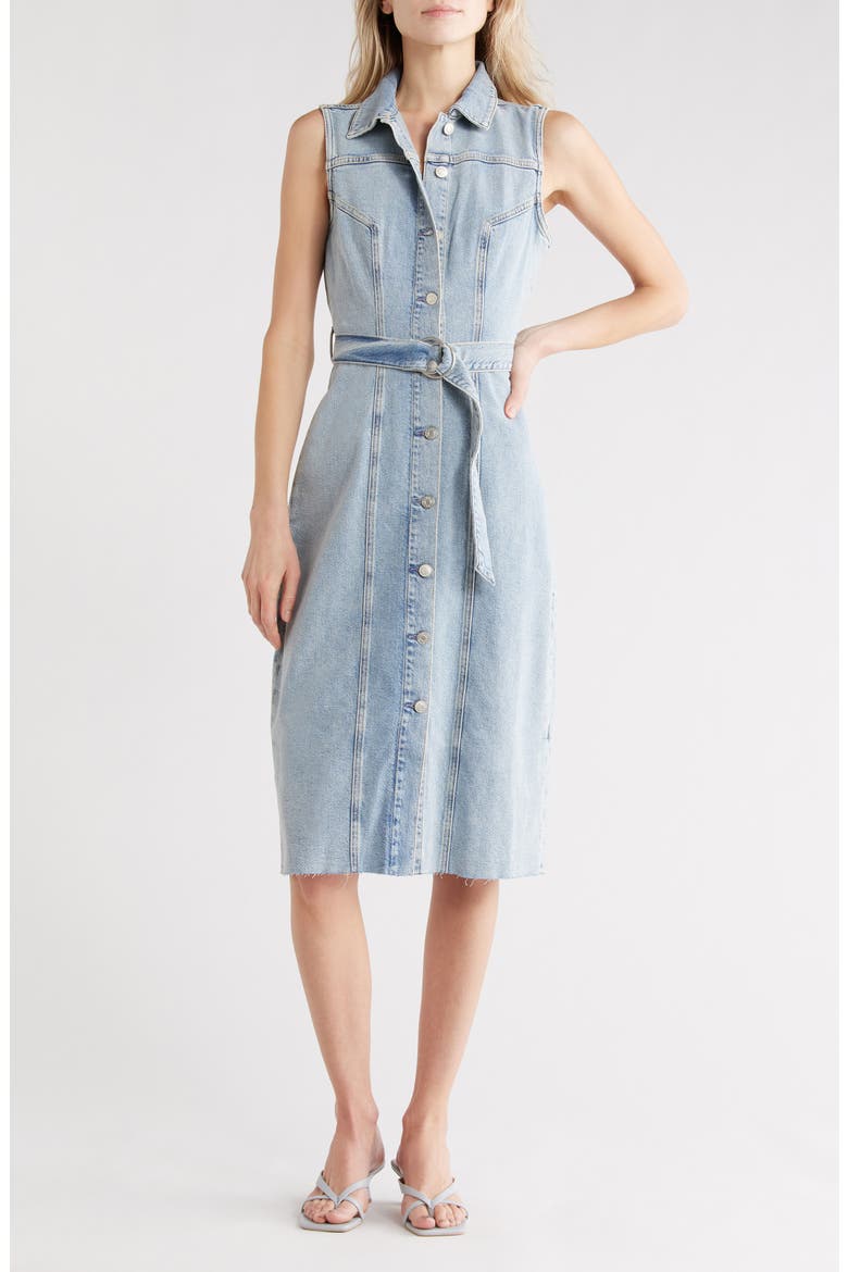 Costa Denim A-Line Dress, Main, color, LOW TIDE