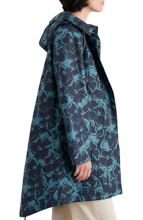 Shop Seasalt Cornwall Seafaring Waterproof Linen & Cotton Hooded Coat In Campion Bloom Dusky Jade