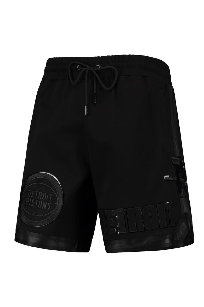 Men's Pro Standard Detroit Pistons Triple Black Gloss Shorts, Alternate, color, Black