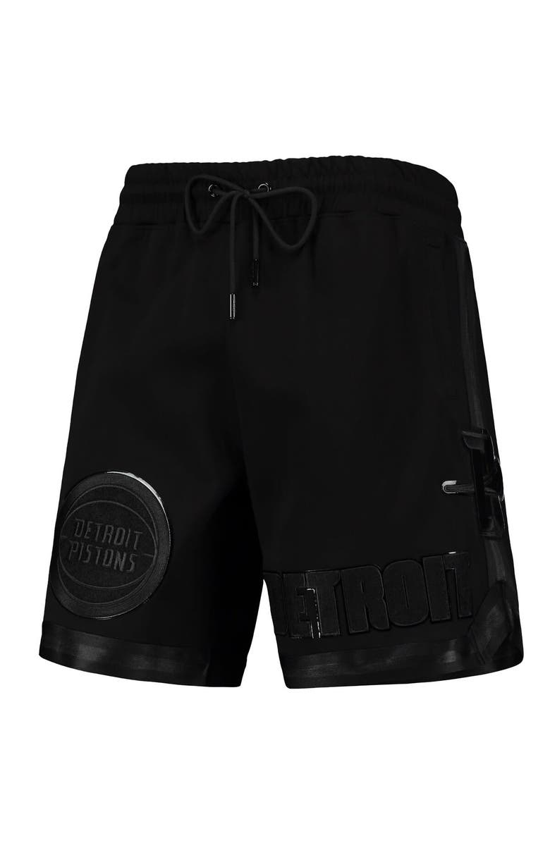 PRO STANDARD Men's Pro Standard Detroit Pistons Triple Black Gloss Shorts, Alternate, color, Black