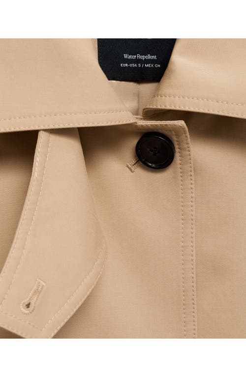 Mango Belted Water Repellent Long Trench Coat In Brown