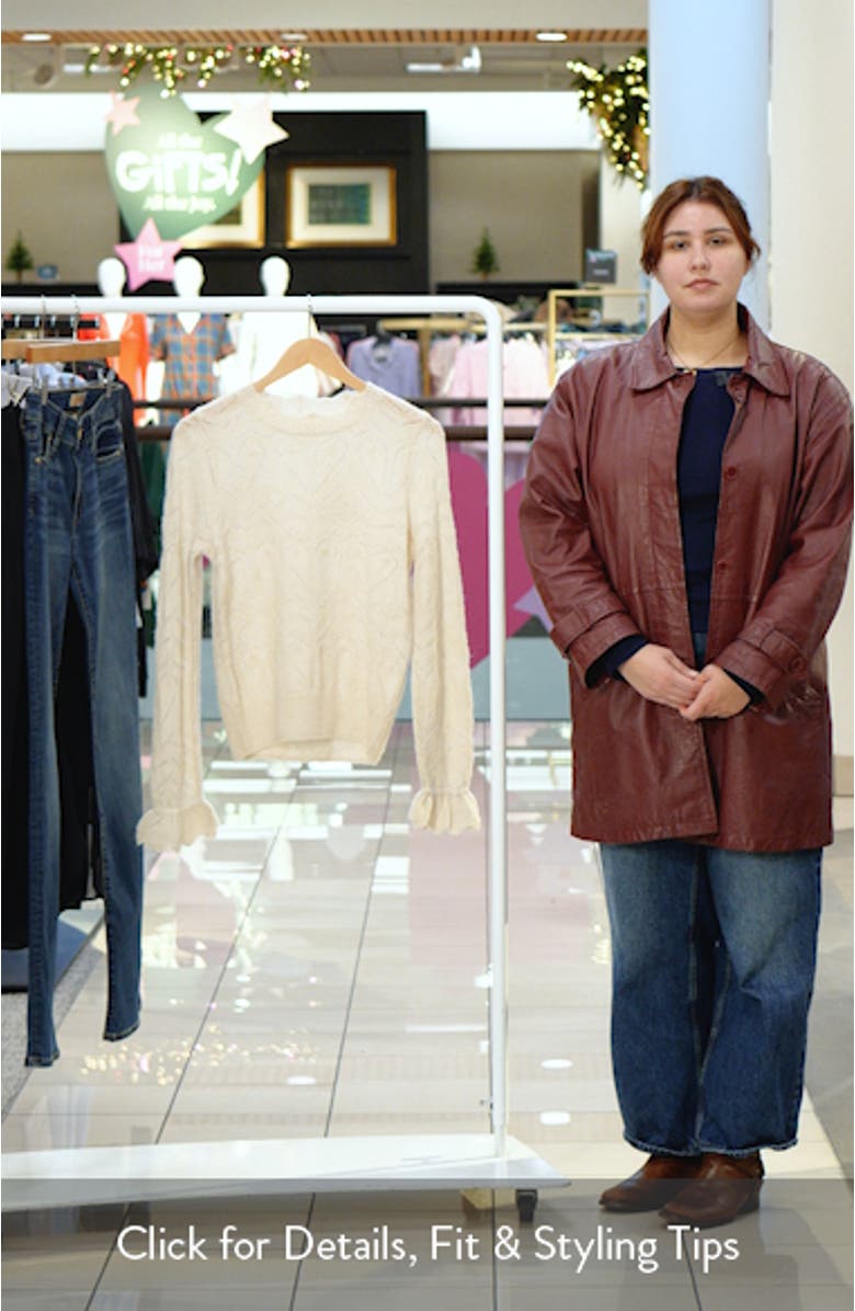 Pointelle Scallop Neck Sweater, sales video thumbnail