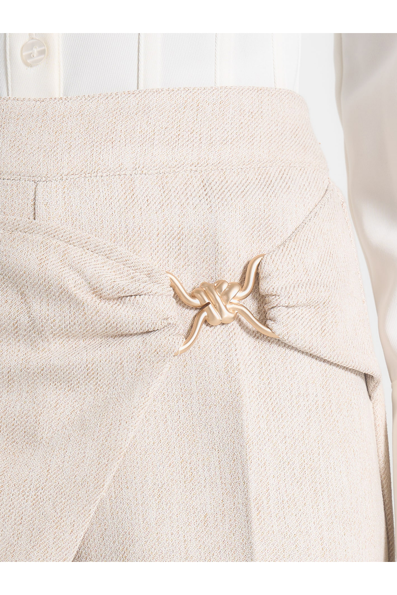 Beryl Wrap Tailored Trousers With Hardware Detail, Alternate, color, Cream