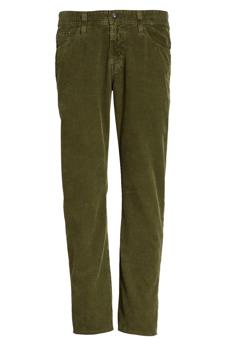 AG 'Graduate' Tailored Straight Leg Corduroy Pants, Alternate, color, Sulfur Climbing Ivy