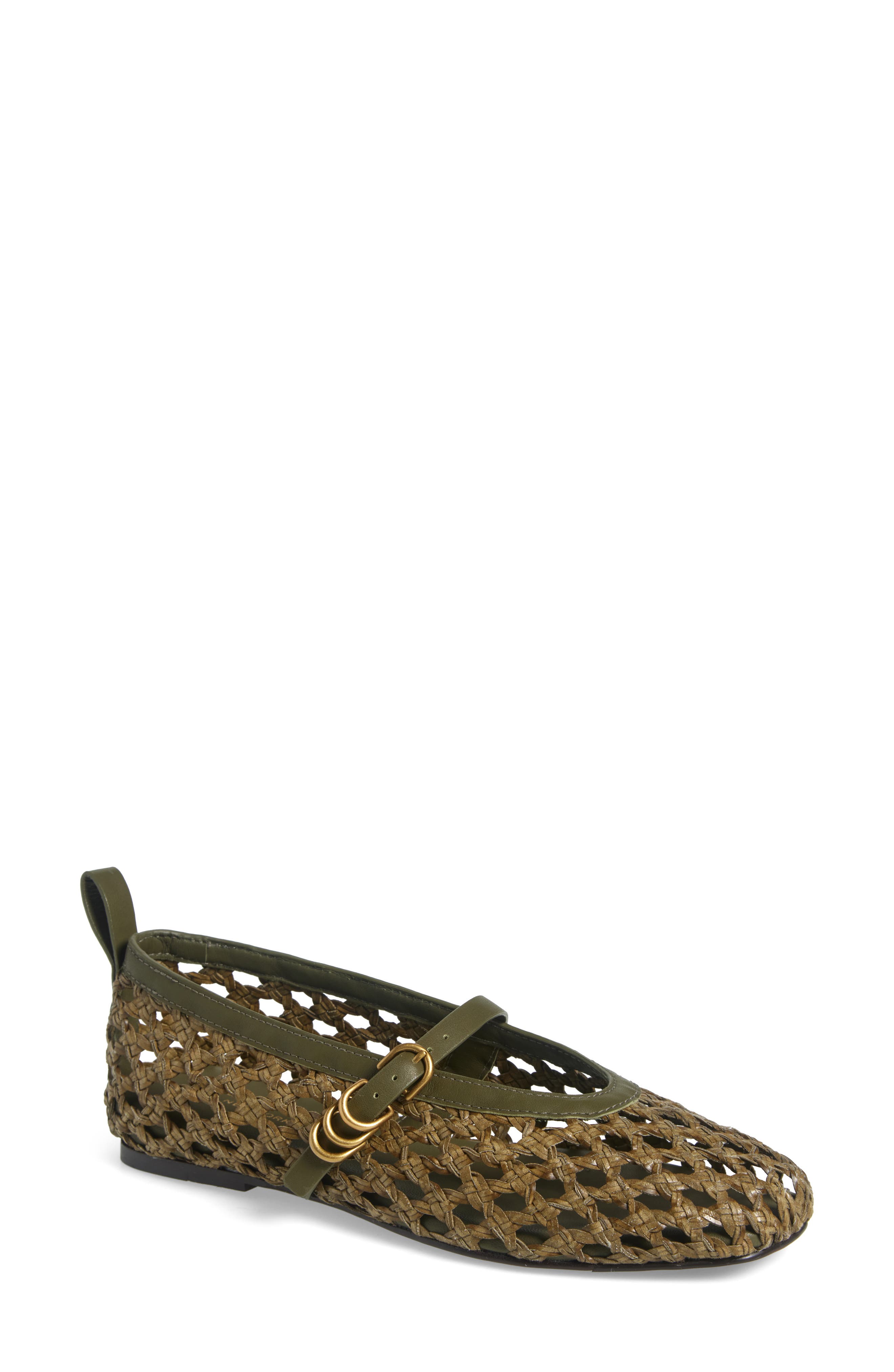 rag & bone Spire Woven Mary Jane Flat, Main, color, Loden Woven