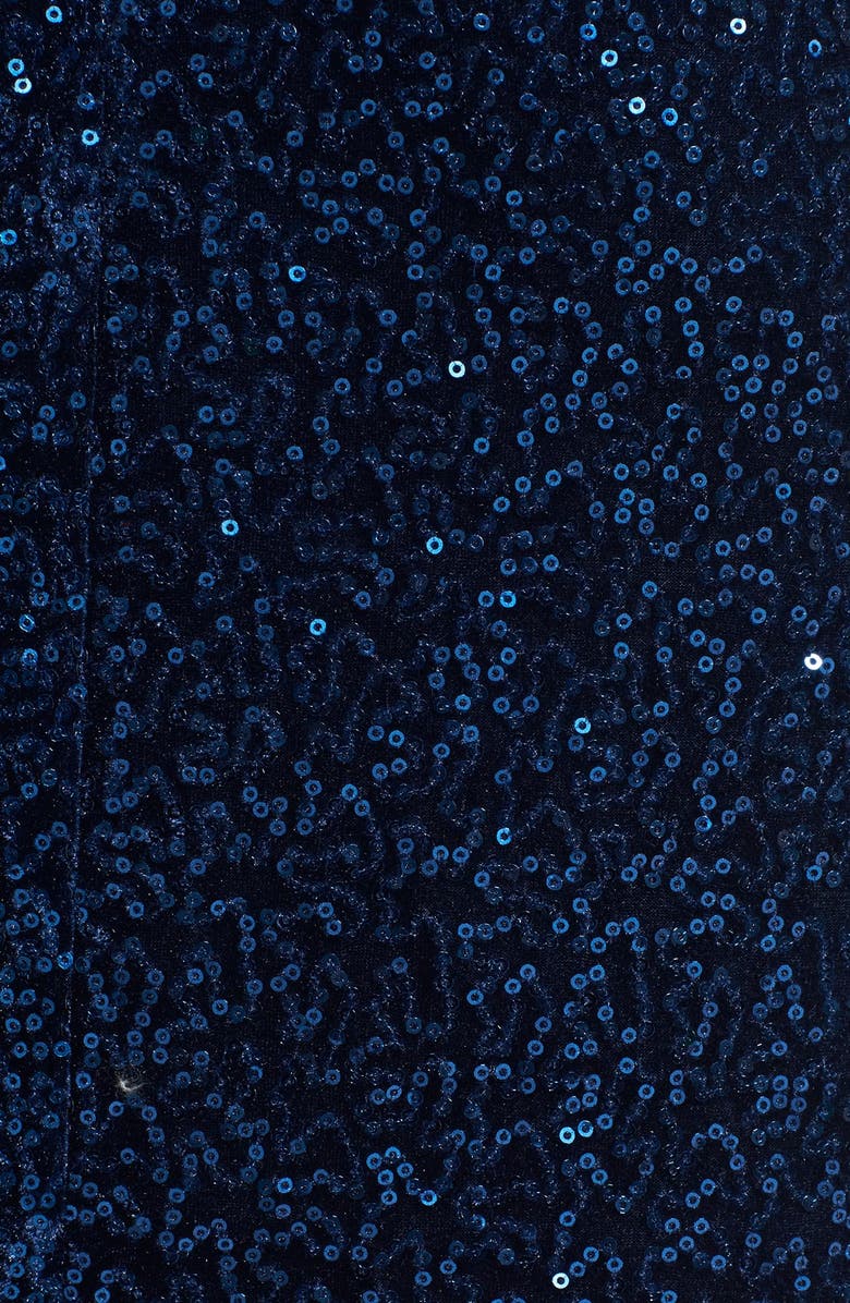 Eliza J Sequin Ruched Velvet Sheath Dress, Alternate, color,