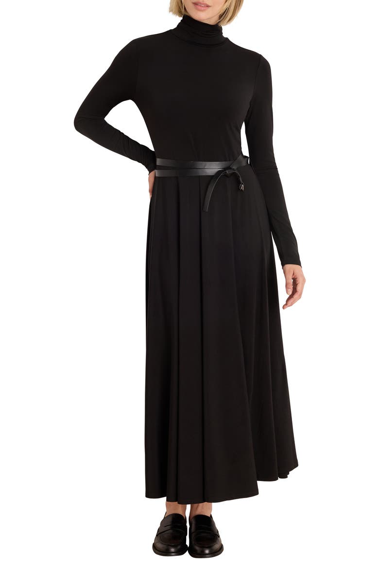 Victoria Long Sleeve Turtleneck Dress, Main, color, BLACK ONYX