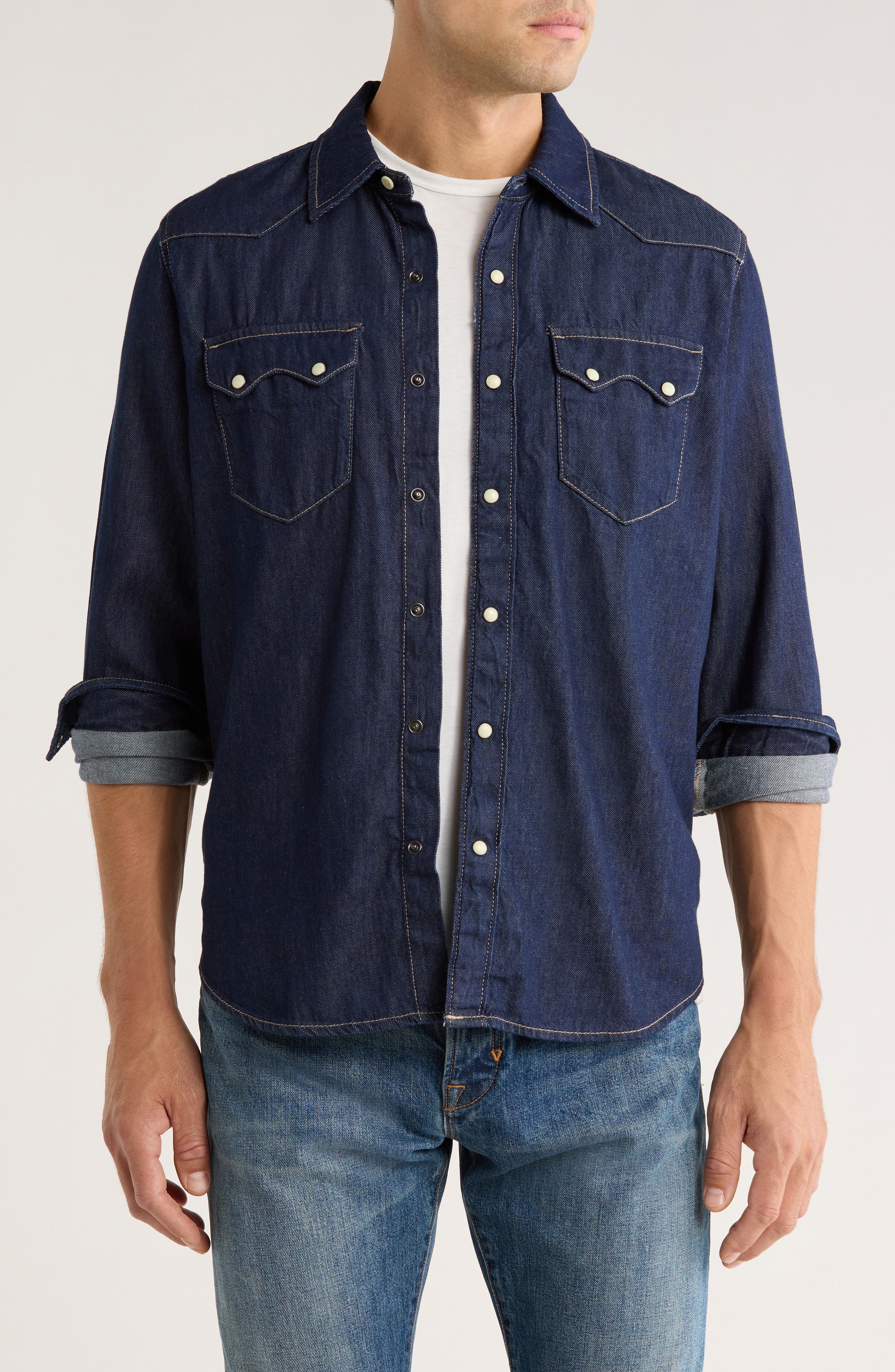 Lucky Brand Western Snap-Up Chambray Shirt