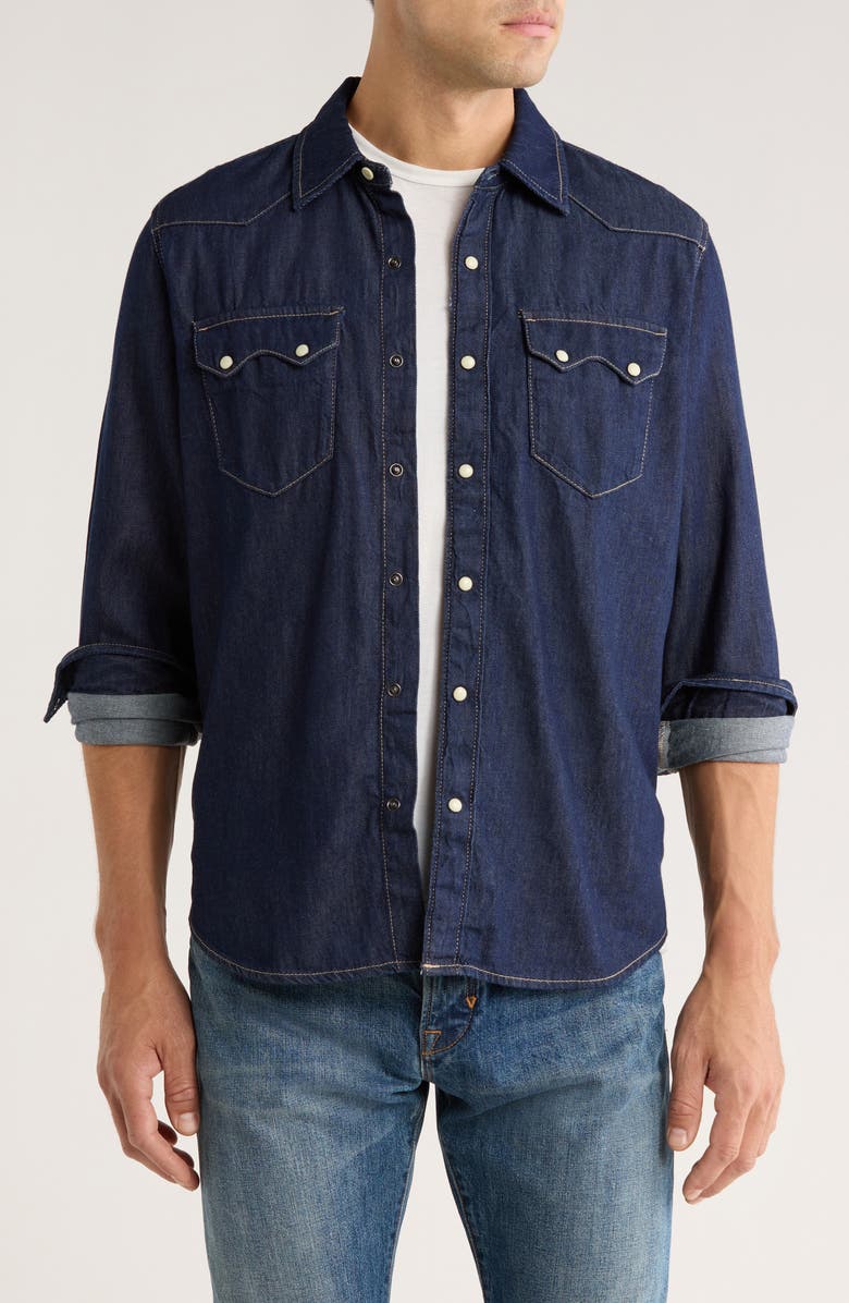 Lucky Brand Western Snap-Up Chambray Shirt, Main, color, Scotforth