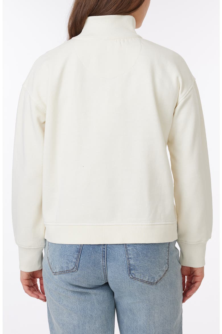 Janet Sunwashed Fleece Quarter Zip Sweatshirt, Alternate, color, ANTIQUE WHITE