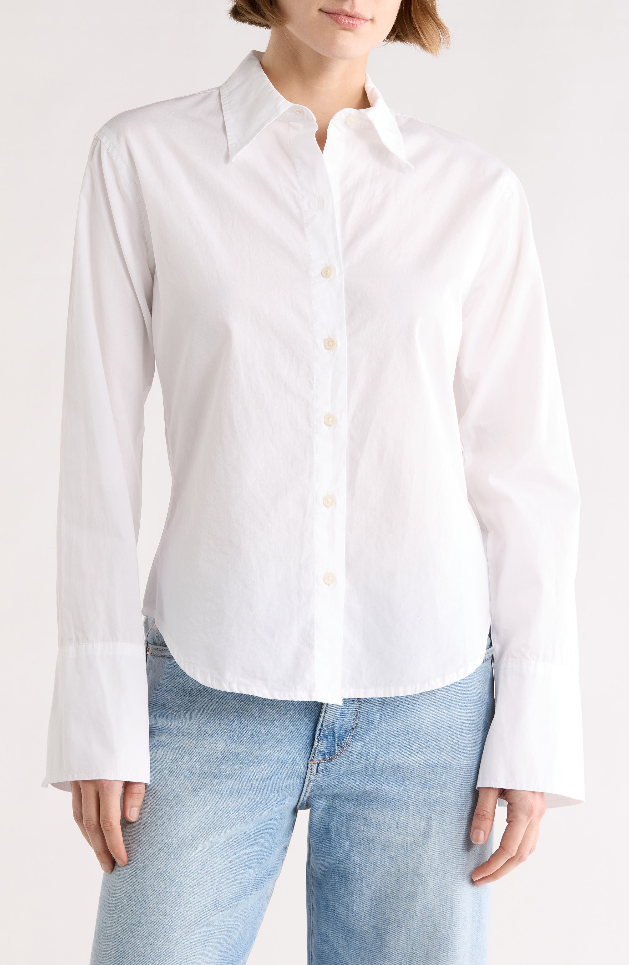 DL1961 Lisette Solid Poplin Button-Up Shirt