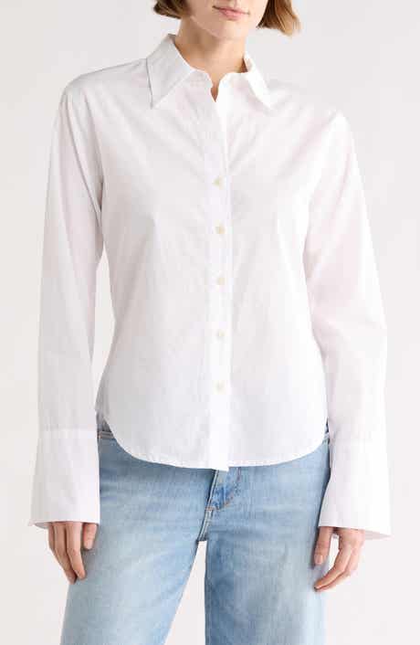 DL1961 Lisette Solid Poplin Button-Up Shirt