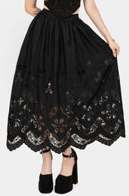 Disturbia Maple Broderie Hem Maxi Skirt