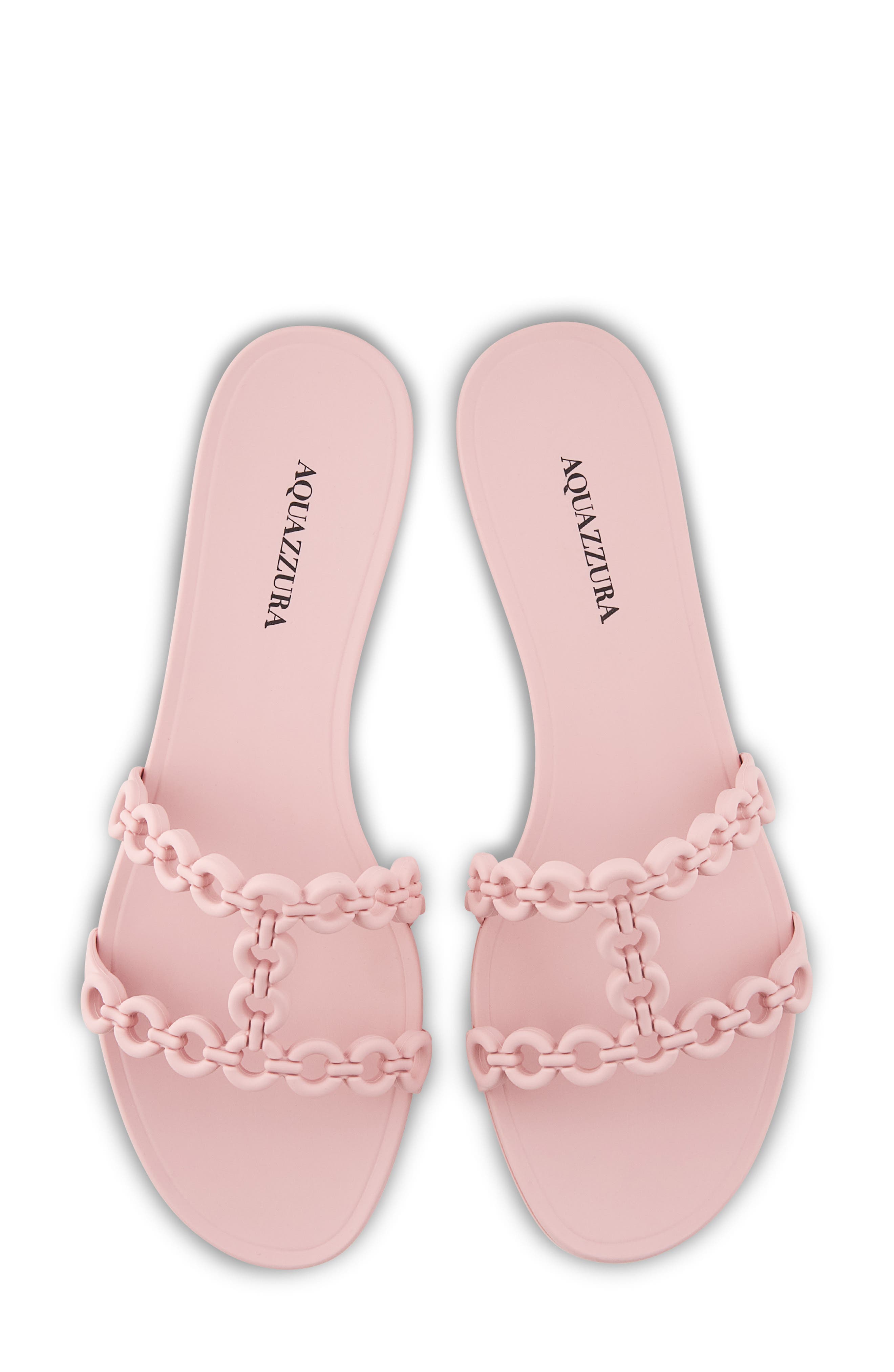 Aquazzura Infinity Chain Jelly Slide Sandal, Alternate, color, Mademoiselle Pink