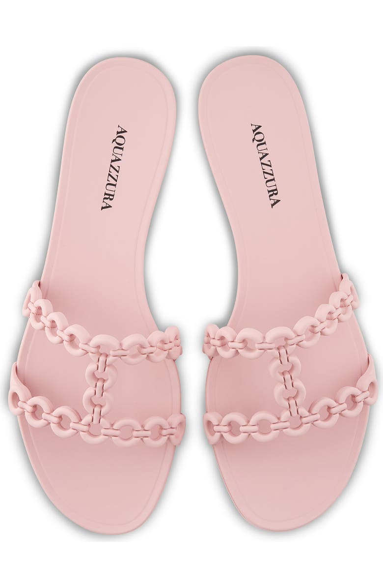 Aquazzura Infinity Chain Jelly Slide Sandal, Alternate, color, Mademoiselle Pink