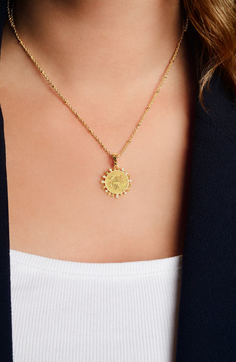 Anabel Aram Jewelry Zodiac Cubic Zirconia Pendant Necklace, Alternate, color, Scorpio