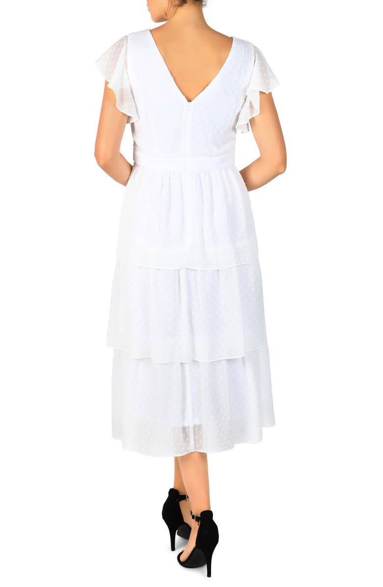 Julia Jordan Clip Dot Chiffon Midi Dress, Alternate, color,